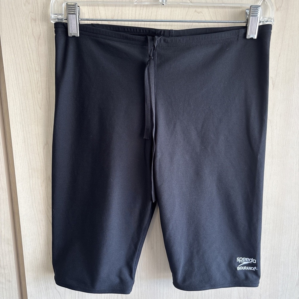 Speedo Men's Swimsuit Jammer Endurance+ Solid Black Size 32 EUC